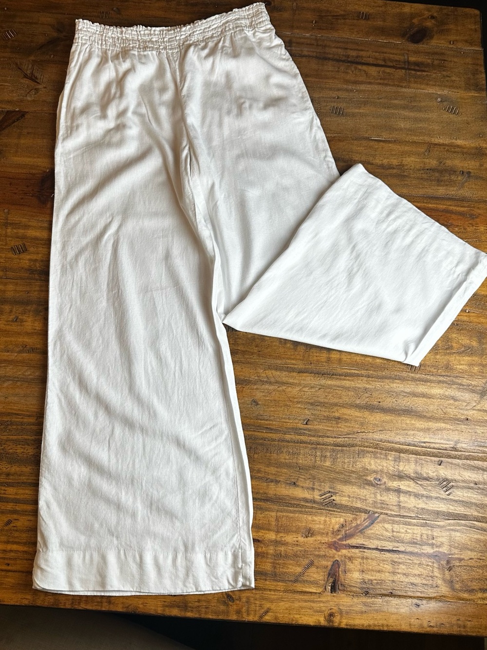 a new day Cream Wide-Leg Elastic Waist Sweatpants